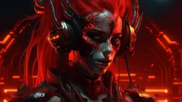 4k full realism full details logo demon femme cyberpunk firestarter hardrock emission radio