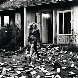 Hereditary madness... but less on the hillbilly side... [high res photo by Helmut Newton: Shattered Image, Shot the texture and double expose the film]