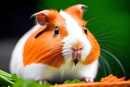 guinne pig eating a carrot and looking cute