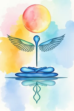 Balance,, Compassion represented as symbols pastel water colors