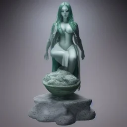 highly detailed marble and jade sculpture of a female necromancer, volumetric fog, Hyperrealism, breathtaking, ultra realistic, unreal engine, ultra detailed, cyber background, Hyperrealism, cinematic lighting, highly detailed, breathtaking , photography, stunning environment, wide-angle, [cgi, 3d, doll, octane, render, bad anatomy, blurry, fuzzy, extra arms, extra fingers, poorly drawn hands, disfigured, tiling, deformed, mutated]