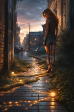 A Draw in the sidewalk, Darkness concept art, Diodes around, 32k resolution, Best Quality, Masterpiece, natural light, insanely detailed, 8k resolution, fantasy art, detailed painting, hyper realism, carguilar, beautiful detailed intricate, insanely detailed, natural skin, soft impressionist perfect composition, award-winning photograph,