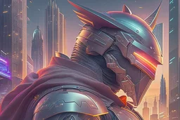 Best quality, masterpiece, ultra high definition, Retro Futuristic,cyberpunk knight Comic style