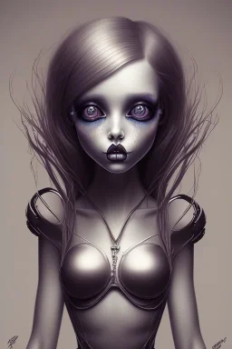 Girl drawn by Tim Burton