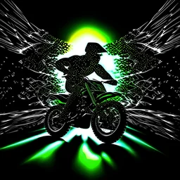 fractal motocross theme background, dark backdrop, dim lighting, motocross theme, 2d, cool, stylized