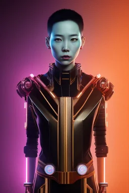 MCU Portrait, Front image. cyberpunk Asian sweet woman, pink short hair. Ceramic rabbit mask, latex suit. Red, black, gold, color. Punk style. highly detailed, concept art, smooth, unreal engine 5, god rays, ray tracing, RTX, lumen lighting, ultra detail, volumetric lighting, 3d, finely drawn, high definition, high resolution.