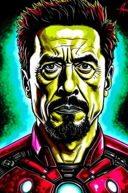 Comic portrait of Tony Stark, Iron Man