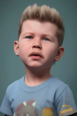 James hetfield toddler, full body, bokeh,hyper realistic