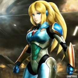 Samus without helmet from Metroid Prime