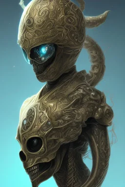 black male African alien, cracks in the head, wicked, Asian eyes, crown, blood, 8k, finely detailed, photo realistic, Boris Vallejo style turquoise skull head gold dragon space alien rain skeleton gold tooth silver helmet silver space suit spaceships