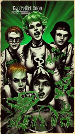 green old scool hardcore punk flyer