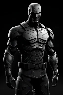 Bulletproof plated superhero suit black and minimalist
