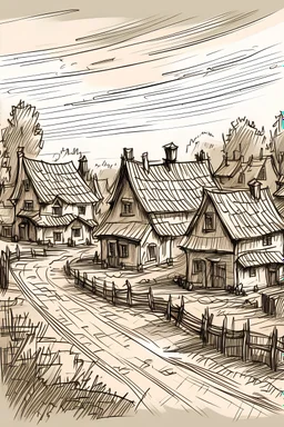 sketch of a village