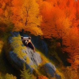 На утесе камчатском, клёны сенью осенней медведей укрыли...