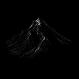 draw a black mountian with black background