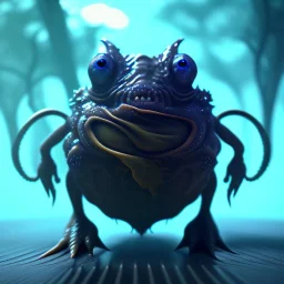 Cute fluid ink creature, big black eyes, unreal engine 5, 8k resolution, photorealistic, ultra detailed