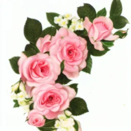 Pink roses, crisp detail, photograph