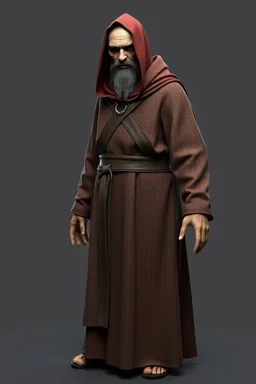 russian monk for a horror , silent hill style, 3d model, t-pose, full length, a pose