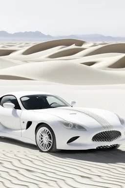 All white textured cobra car at the center background , in desert sands a small Aloe vera., a white big king cobra snake standing up