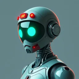 a retro-futuristic humanoid android, space age, dystopia, stylised, digital art, 3d render