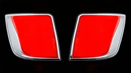 2 vehicle taillight(with chrome trim) on black background, add details and inner glow