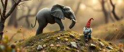 elephant ant hill with a weird funny gnome