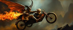 master oil painting by Rembrandt, magic trike man, gremlin brown, final battle forgotten realms
