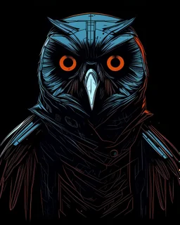 Owlman imágen lineal colorida