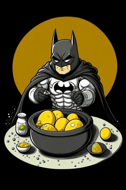 batman cooking eggs