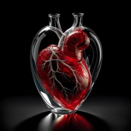 A human heart shaped like a glass