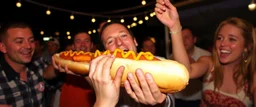 hot dog eating hot dog limbo