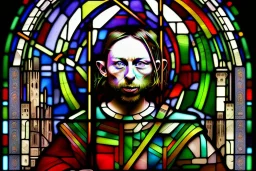 Thom Yorke stained glass, stained glass,paneks, gkass, lead, window, medieval church