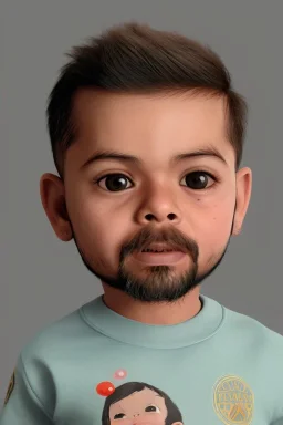 Virat Kohli toddler, dramatic lighting, hyper-realistic, full body