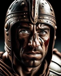 A brave gladiator face