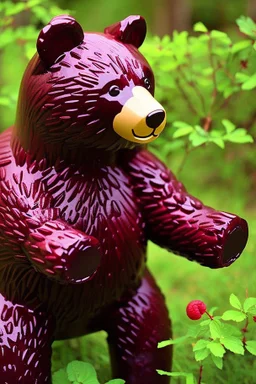 bear made of raspberries