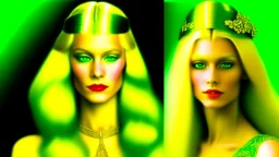 A woman who had green eyes and long blond hair that she wore in elaborate coiffures. Being known as someone at the height of fashion, prior to her disappearance, she favored wearing green and golden outfits to match her physical features.