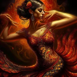 beautiful flamenco dancer girl art by mandy disher, victoria francis made of amber, black onyx, flame and cotton magical realism luminism, ultra highly detailed, 32 k, Fantastic Realism complex background, dynamic lighting, lights, digital painting, intricated pose, highly detailed intricated, ultra hd, realistic, vivid colors, highly detailed, UHD drawing, pen and ink, perfect composition, beautiful detailed intricate insanely detailed octane render trending on artstation, artistic photography,