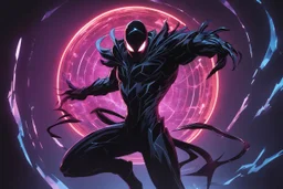 oresa in 8k solo leveling shadow artstyle, Crystal and Symbiote them, neon effect , magic circle, close picture, full body, apocalypse, intricate details, highly detailed, high details, detailed portrait, masterpiece,ultra detailed, ultra quality