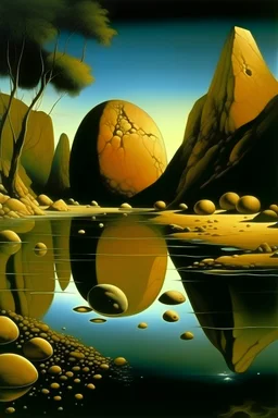 stones in river by Dali