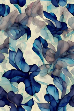 BLUE water color seamless pattern