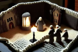 knitted scene of the movie exorcist