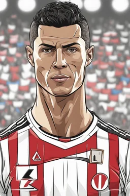 Cristiano Ronaldo wears the Egyptian Zamalek club jersey cartoon 2d