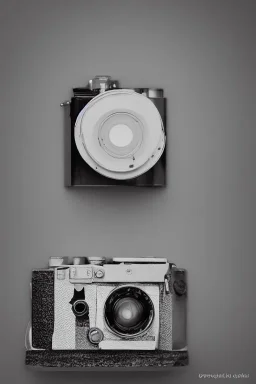 Minimalist art of an old camera