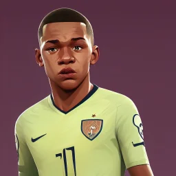 perfect face mbappe, highly detailed, wearing france football