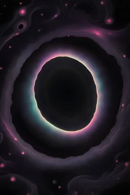 Two black holes circling background dark psychedelic