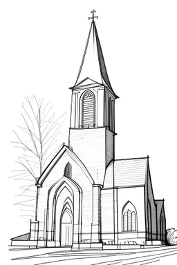 outline drawing of church