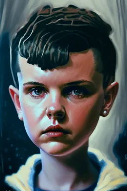 Acrylic stranger things eleven with short hair