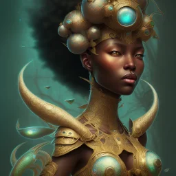 sango fantasy, fantasy magic, intricate, sharp focus, illustration, highly detailed, digital painting, concept art, matte, masterpiece head sexy view black African beauty black afro hair space lady green carp skin African space night