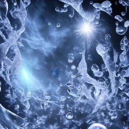 celestial, reflection, ice crystals, snow, icicles