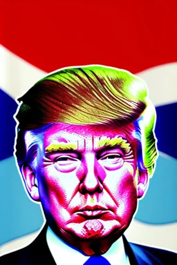 Donald Trump with his face painted like Skeletor. Photorealistic, color